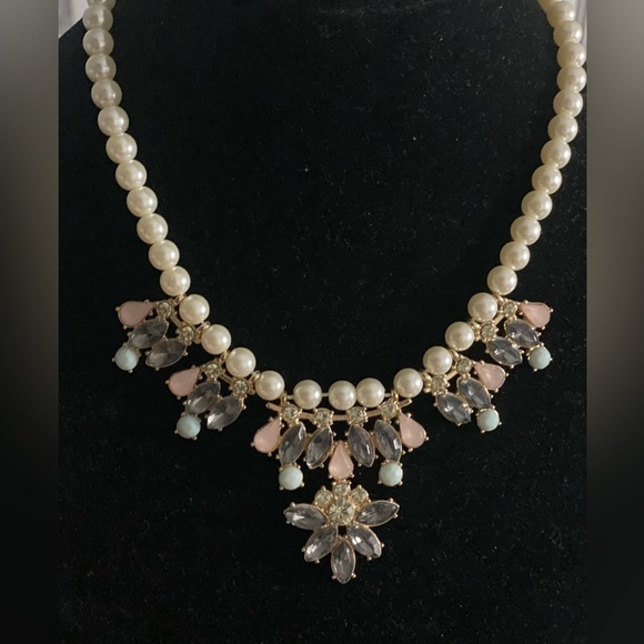 Jewel Accented Pearl Necklace - Picture 1 of 6